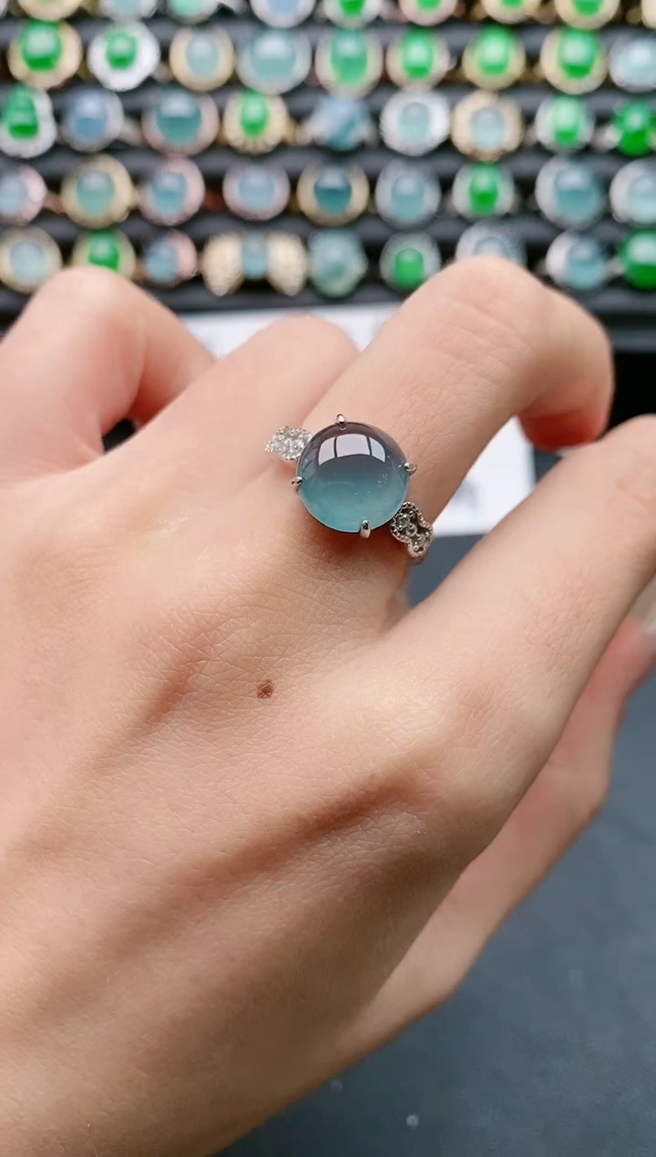 【闪购商品】翡翠戒指银S925镶嵌111111