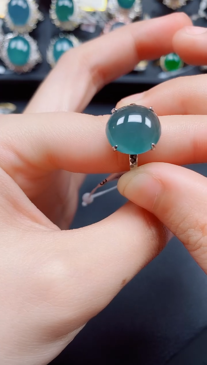 翡翠银S925镶嵌戒指翡翠