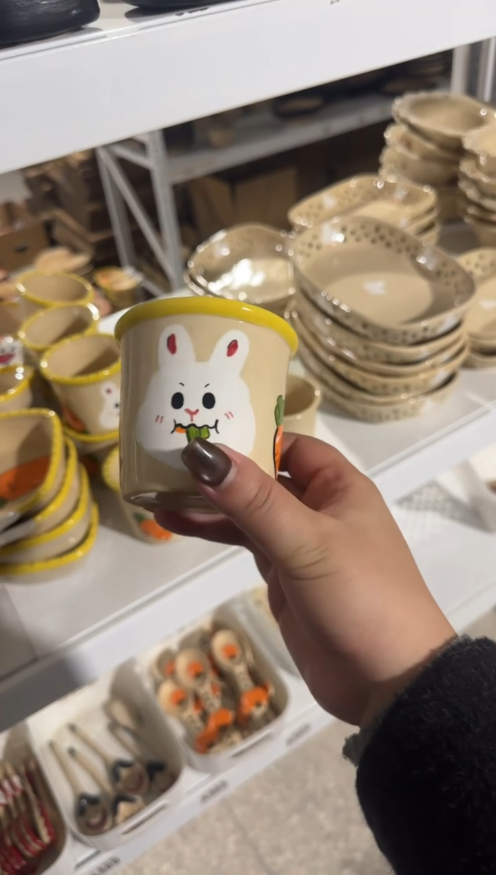 陶瓷兔兔杯子【十里高温釉下彩陶瓷】
