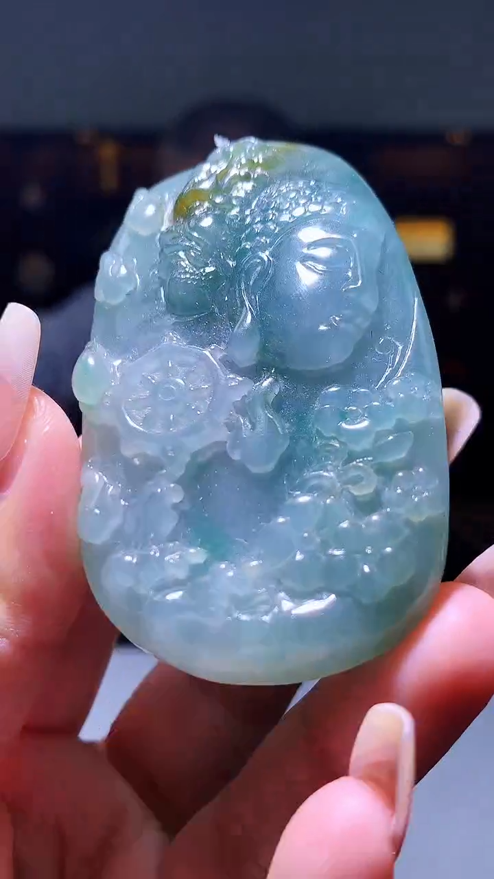 【闪购商品】定制翡翠未镶嵌1057xx-毛货挂件24