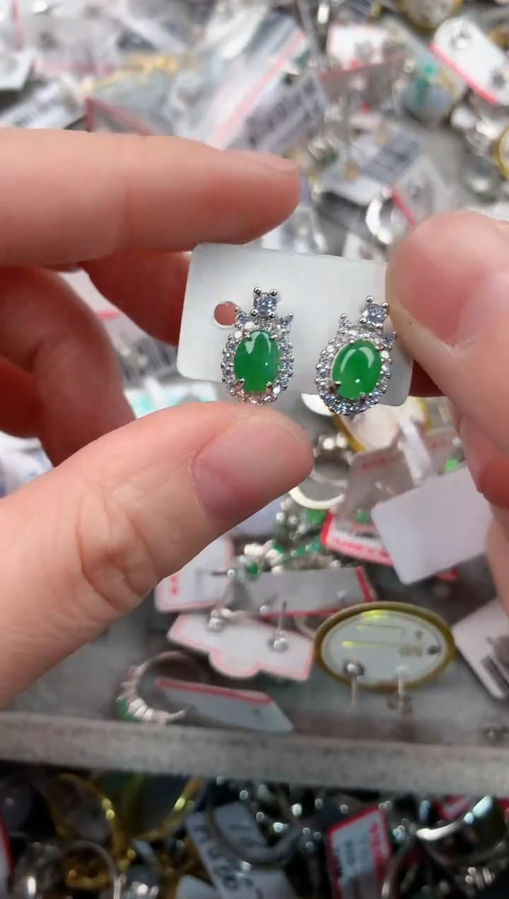 银S925镶嵌戒指翡翠12 61