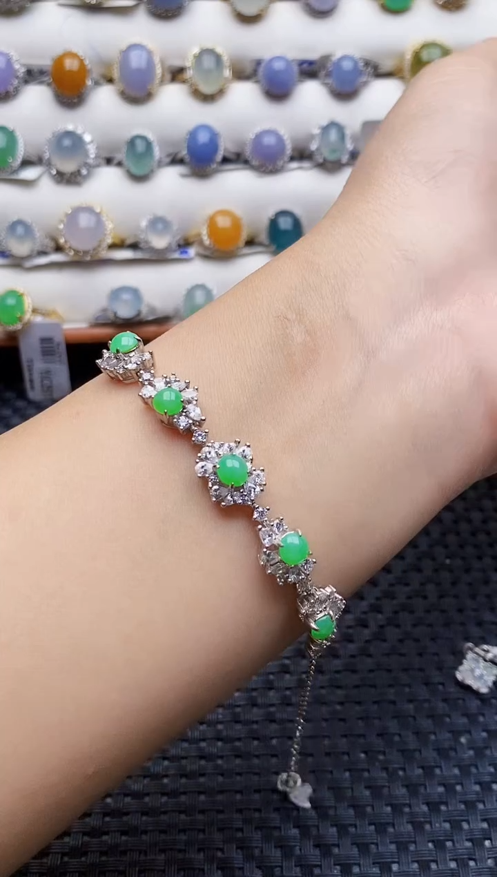 银S925镶嵌戒指翡翠4057