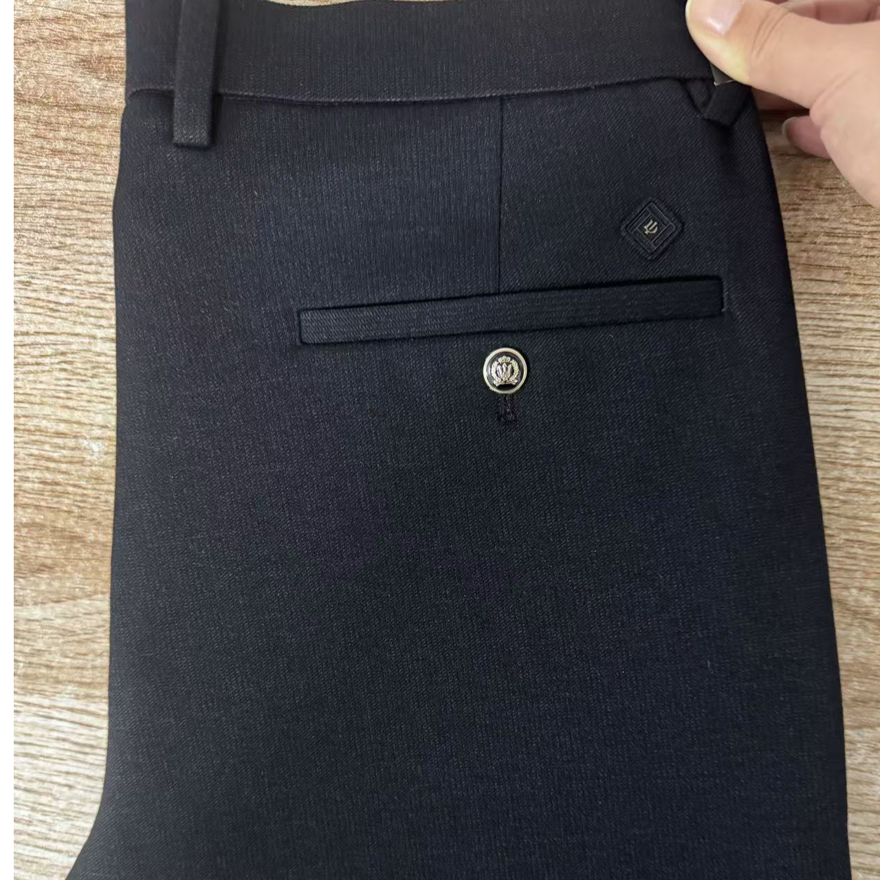 秋冬一体绒加厚高级商务休闲裤弹力轻奢修身男长裤