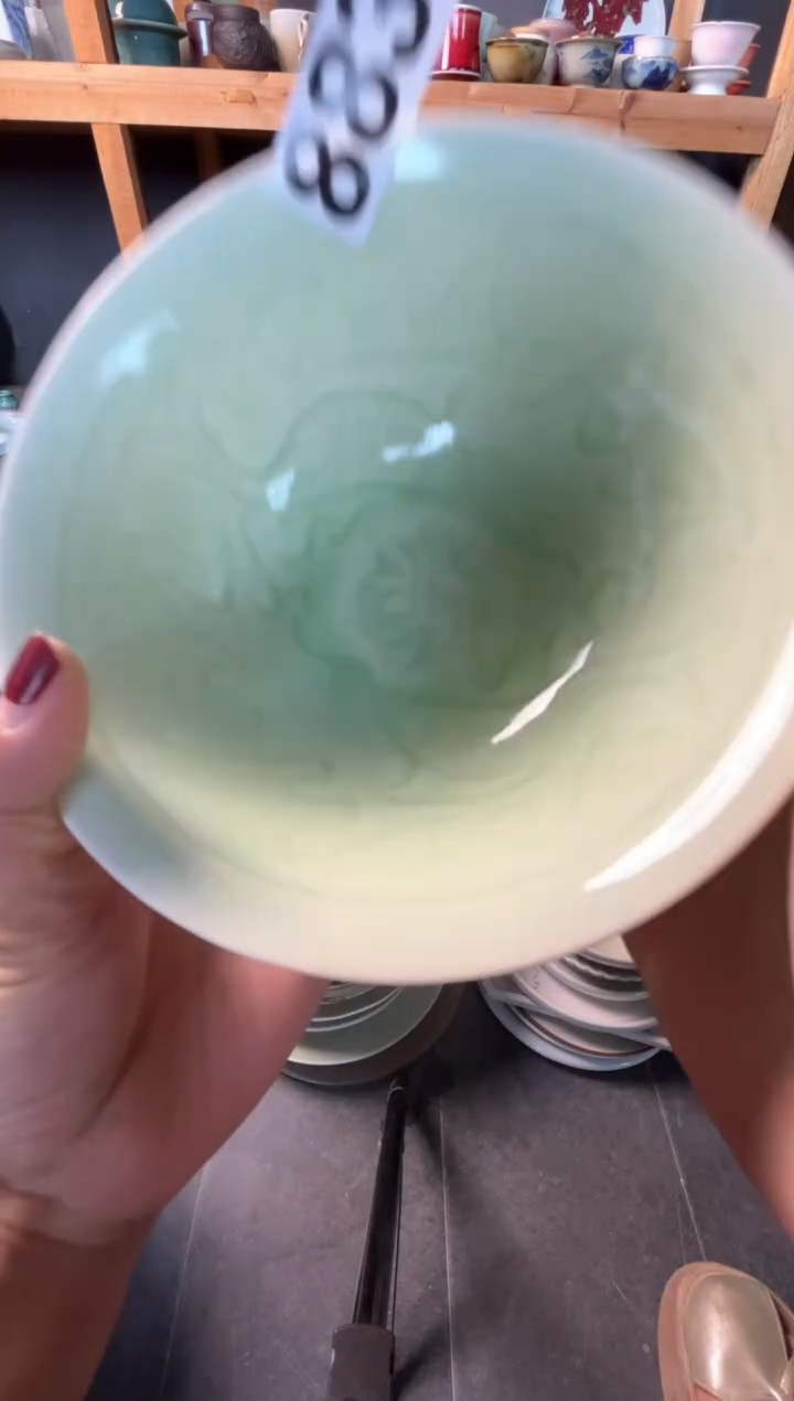 瓷片c*s883春草绿高脚