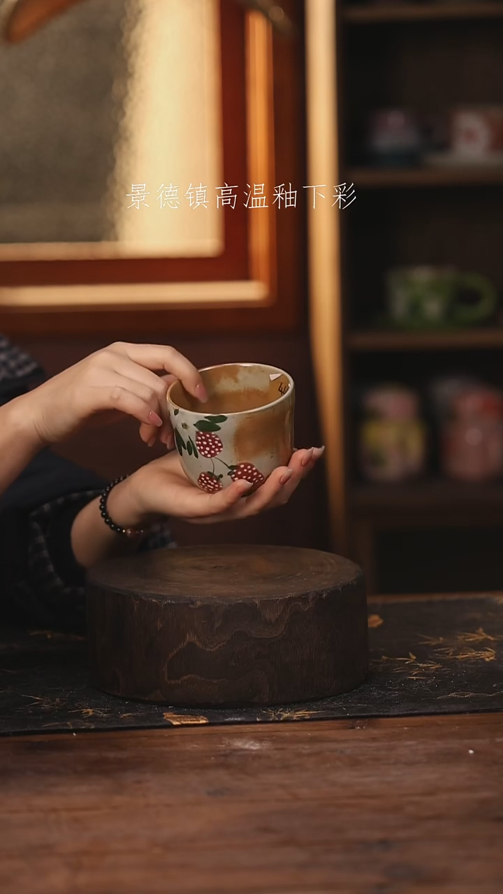 陶瓷景德镇高温釉下手绘陶瓷@L443@