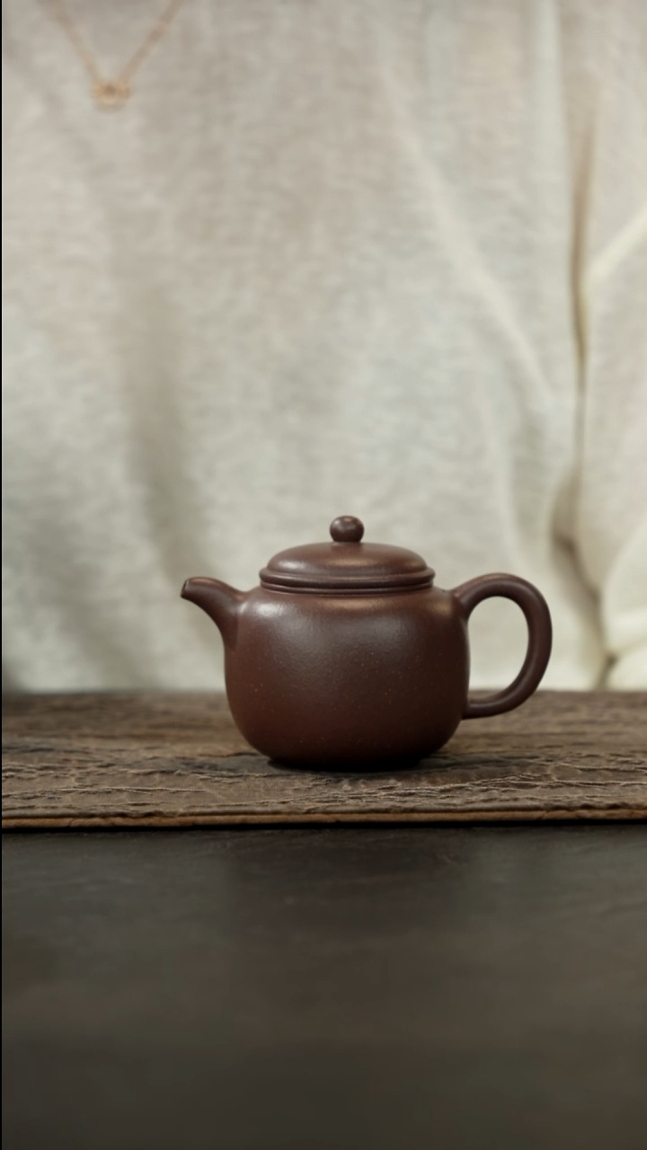 茶壶紫砂粗砂老紫泥匏尊壶150cc