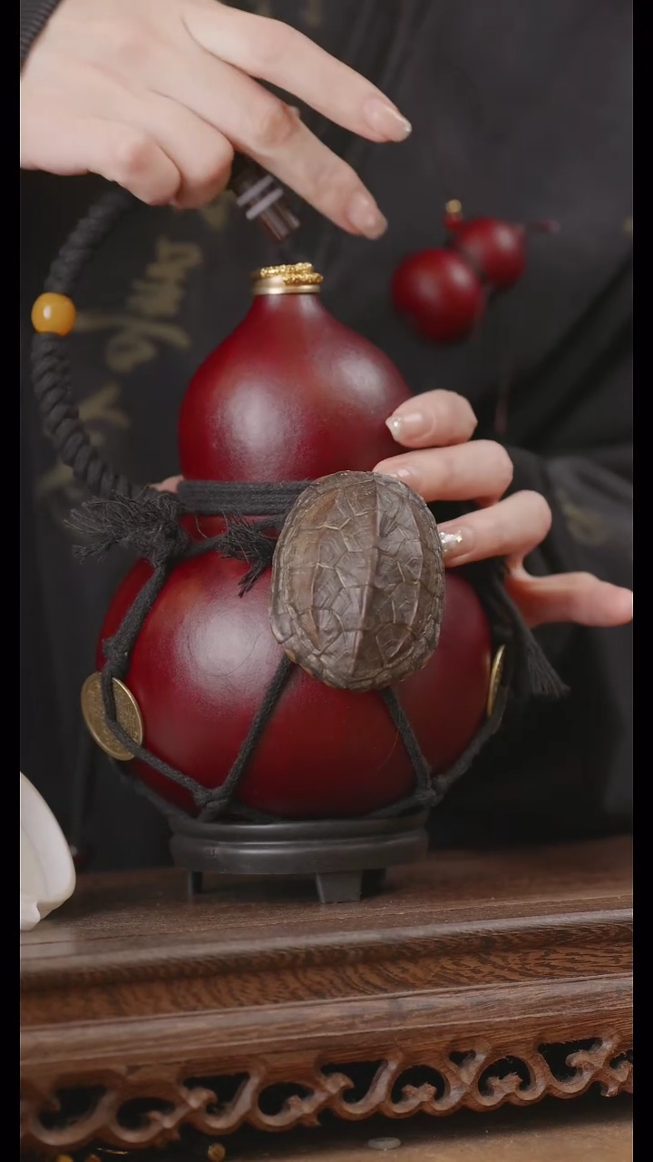 【闪购商品】362号精品天然大漆工艺防渗内胆酒葫芦~