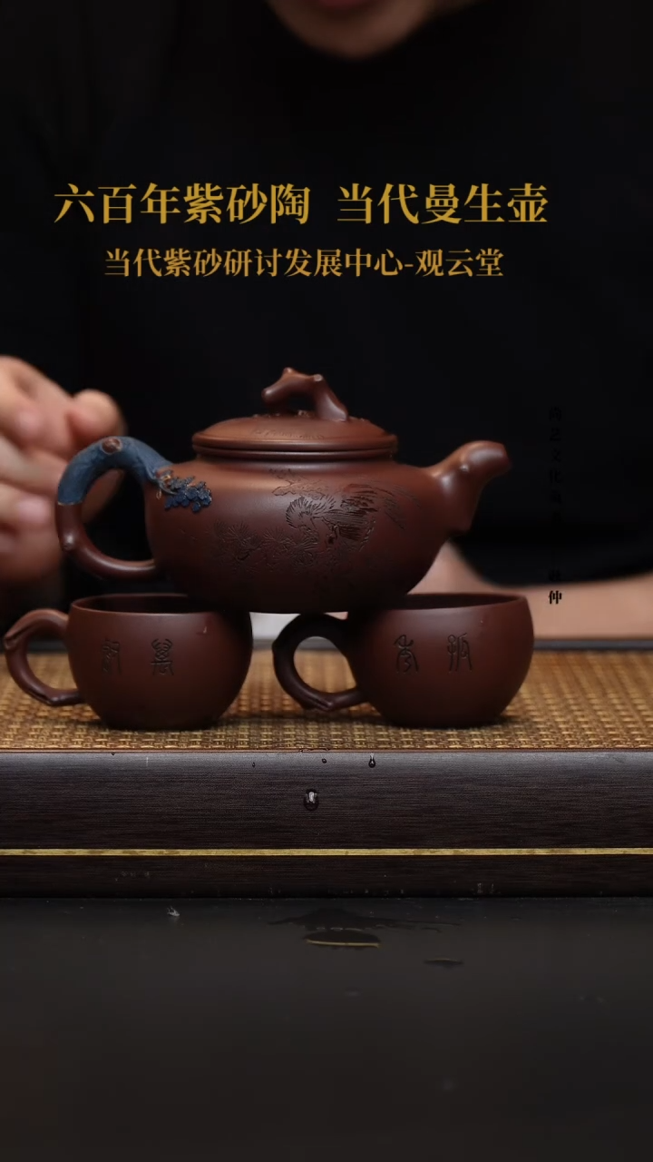 茶壶紫砂宜兴紫砂壶常青套组