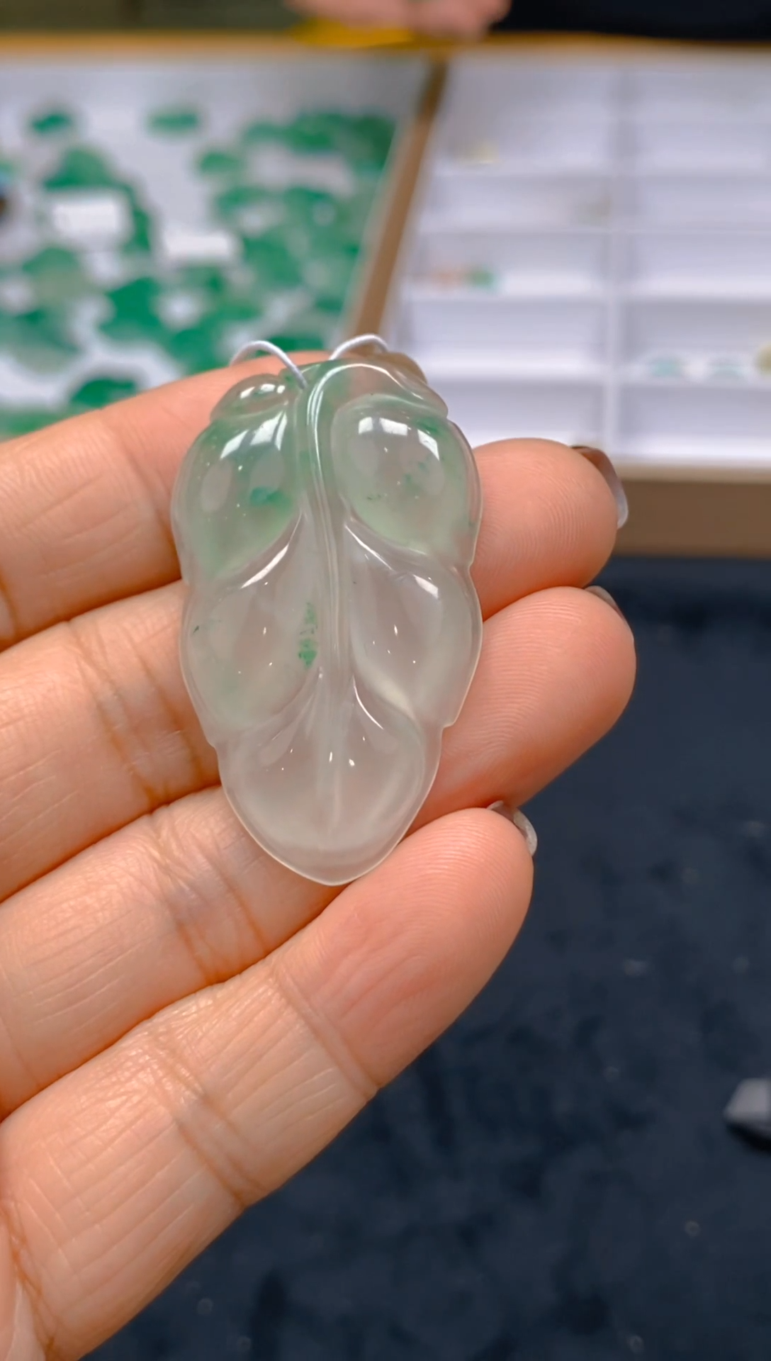 【闪购商品】石英质玉颈饰未镶嵌天然冰美人非洲翠029