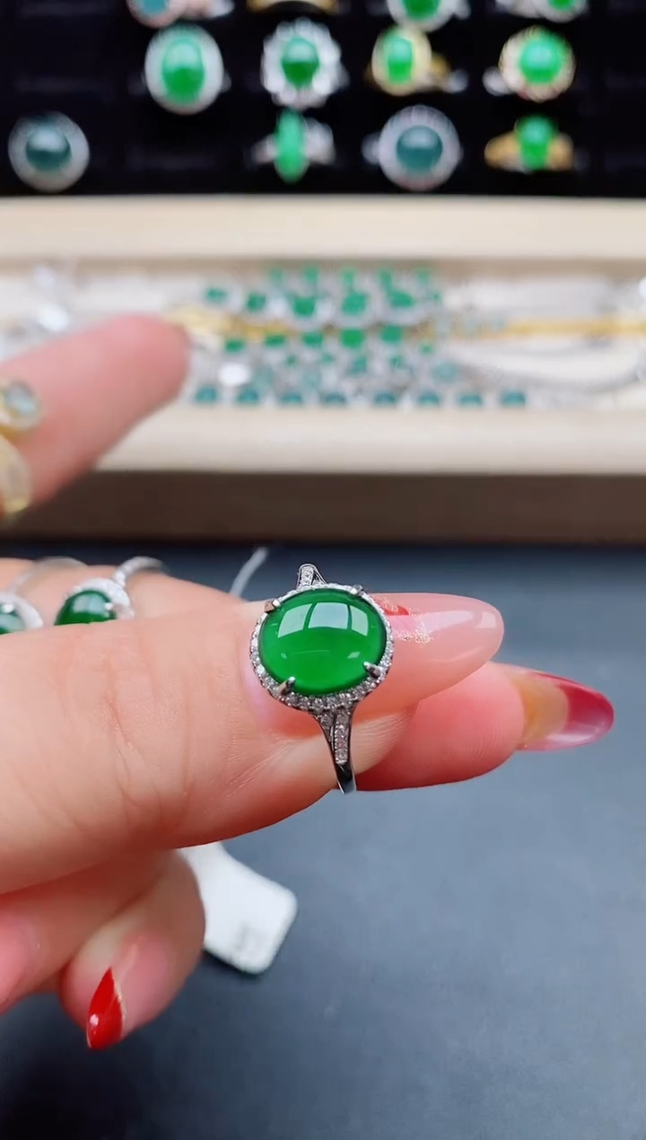 【闪购商品】翡翠戒指银S925镶嵌32132