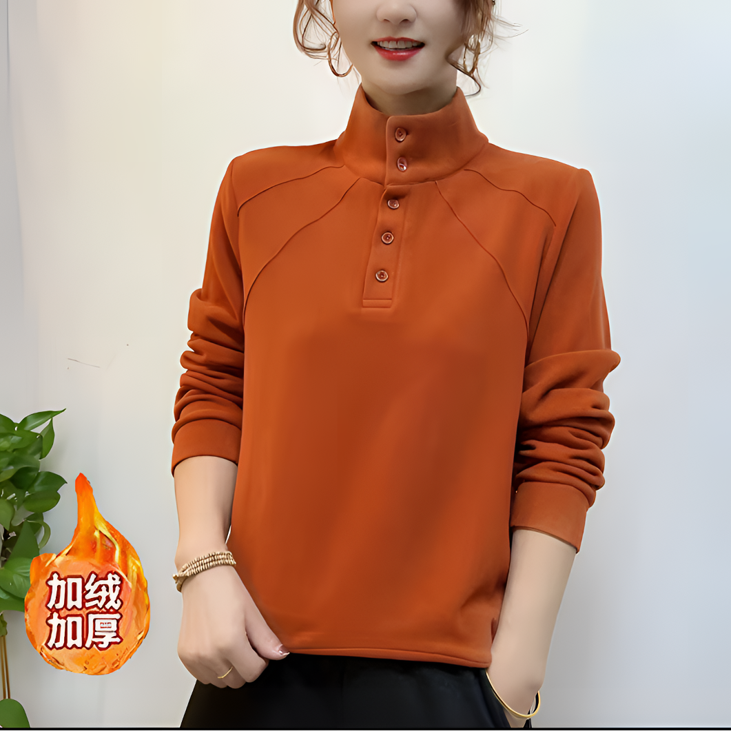 【加绒加厚】2025冬保暖半高领打底小衫气质减龄休闲女士长袖上衣