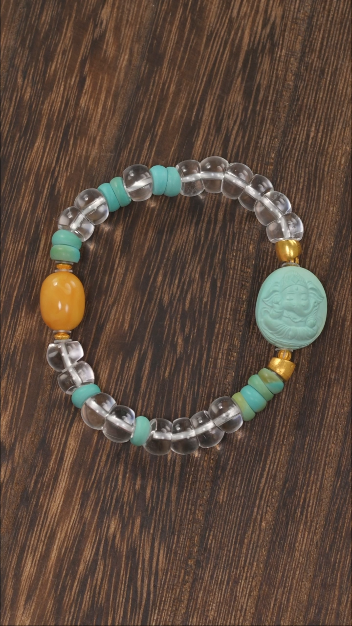 【闪购商品】绿松石手链18K金镶嵌1