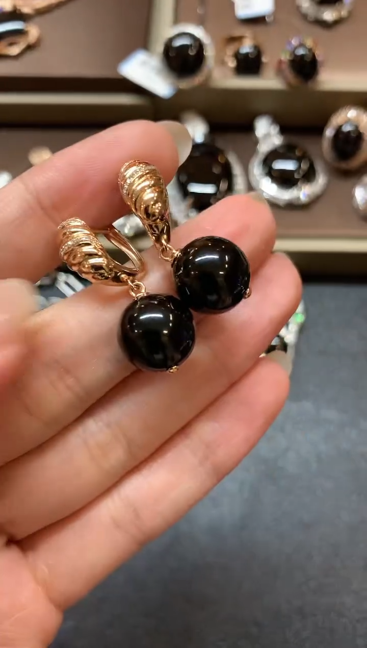 【闪购商品】翡翠耳饰18K金镶嵌a179不退换