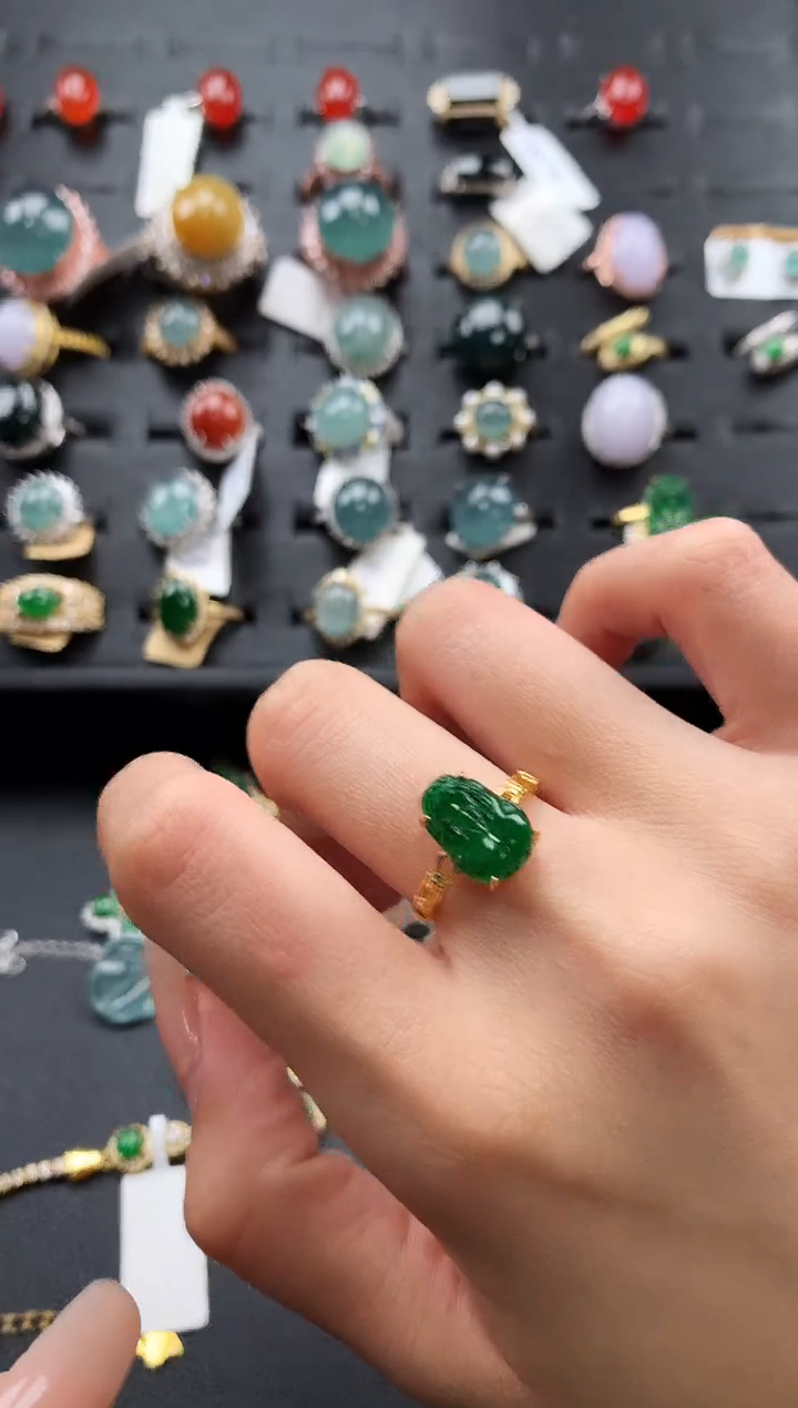 【闪购商品】翡翠戒指银S925镶嵌4565436