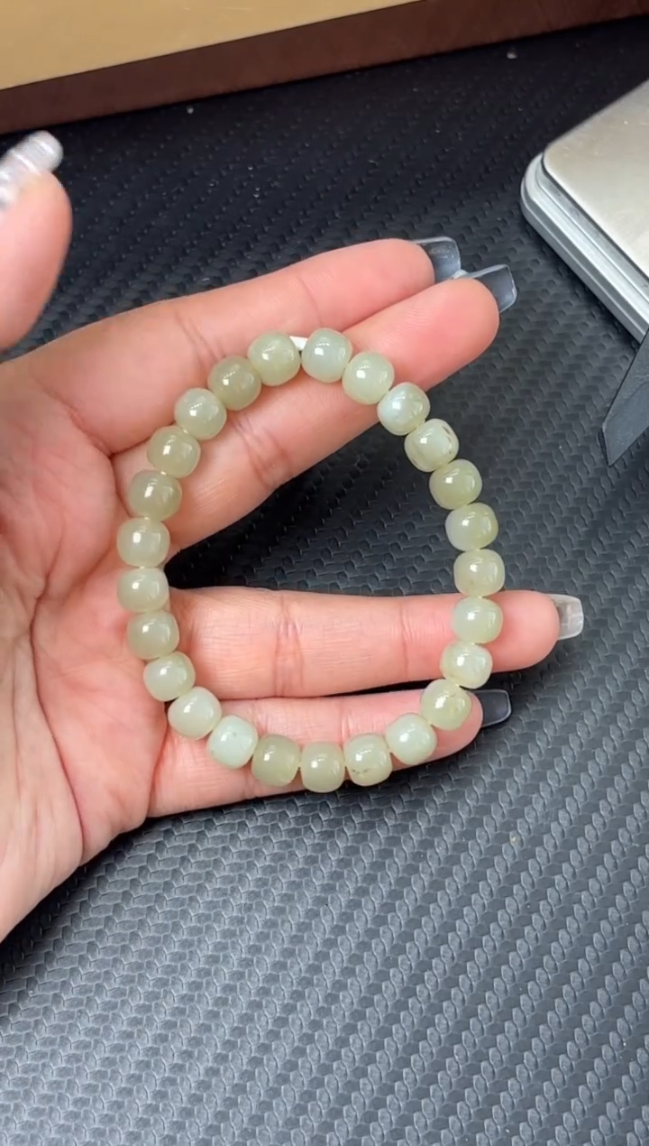 未镶嵌手串和田玉且末微色差近矿卡8