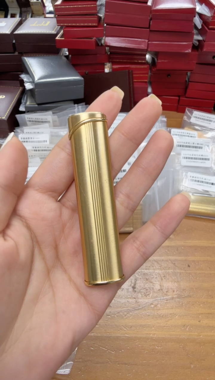 纯铜01 纪家长款金色电子防风