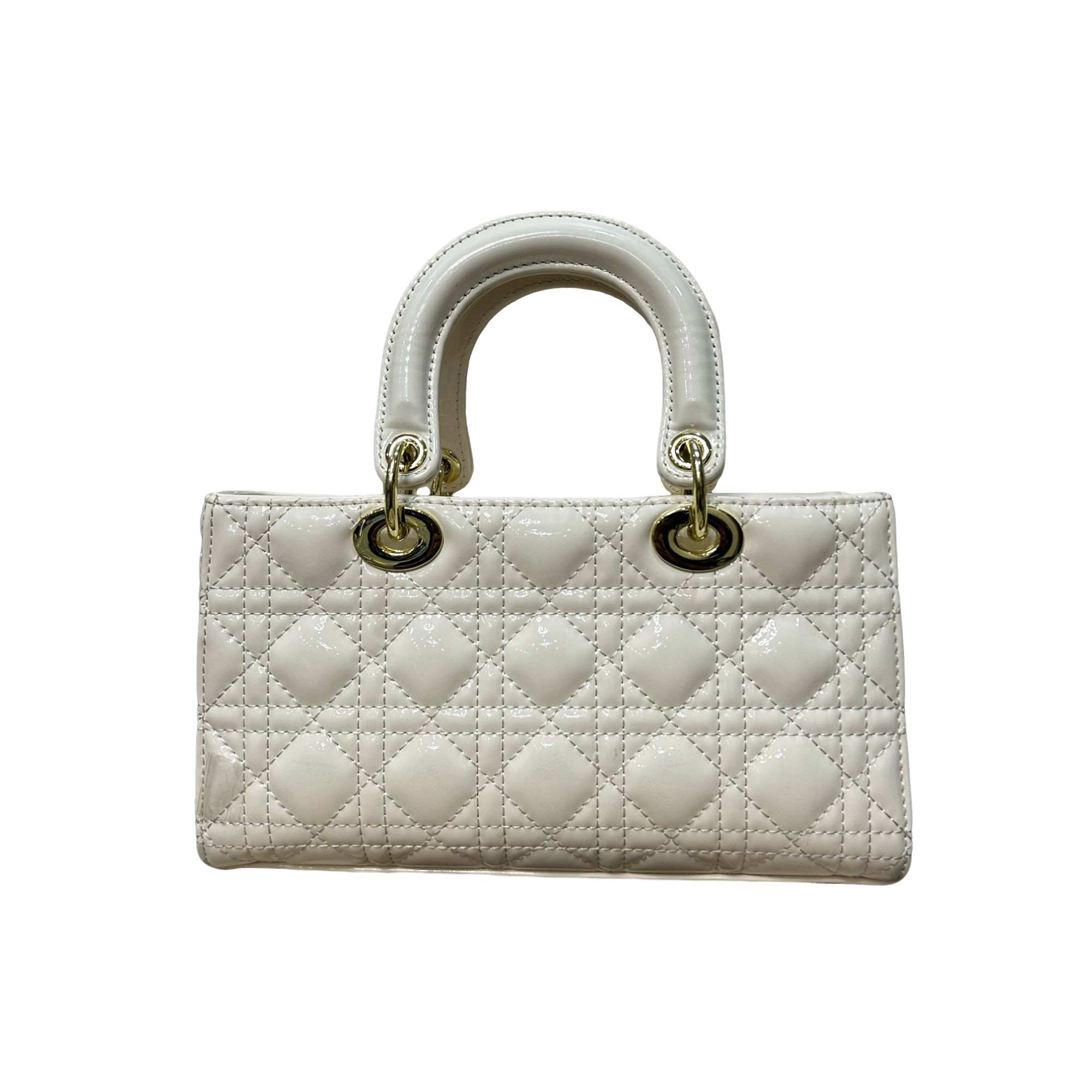 TOLEX2025新款手工时尚横三五格真皮女包白色