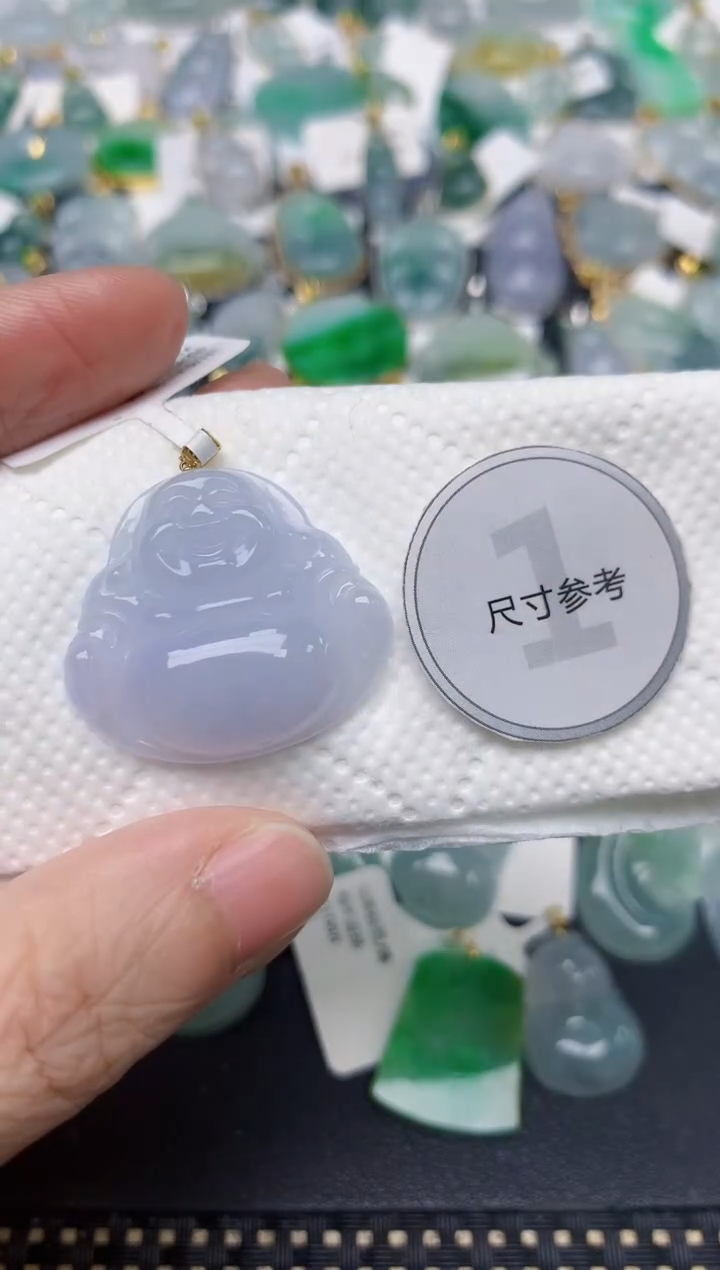 颈饰18K金镶嵌翡翠天然缅甸A货翡翠