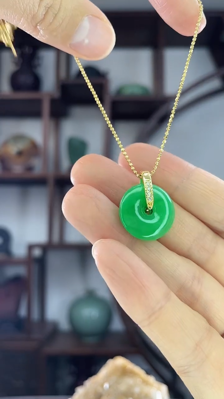 吊坠(赠链)未镶嵌翡翠D20翡翠平安扣