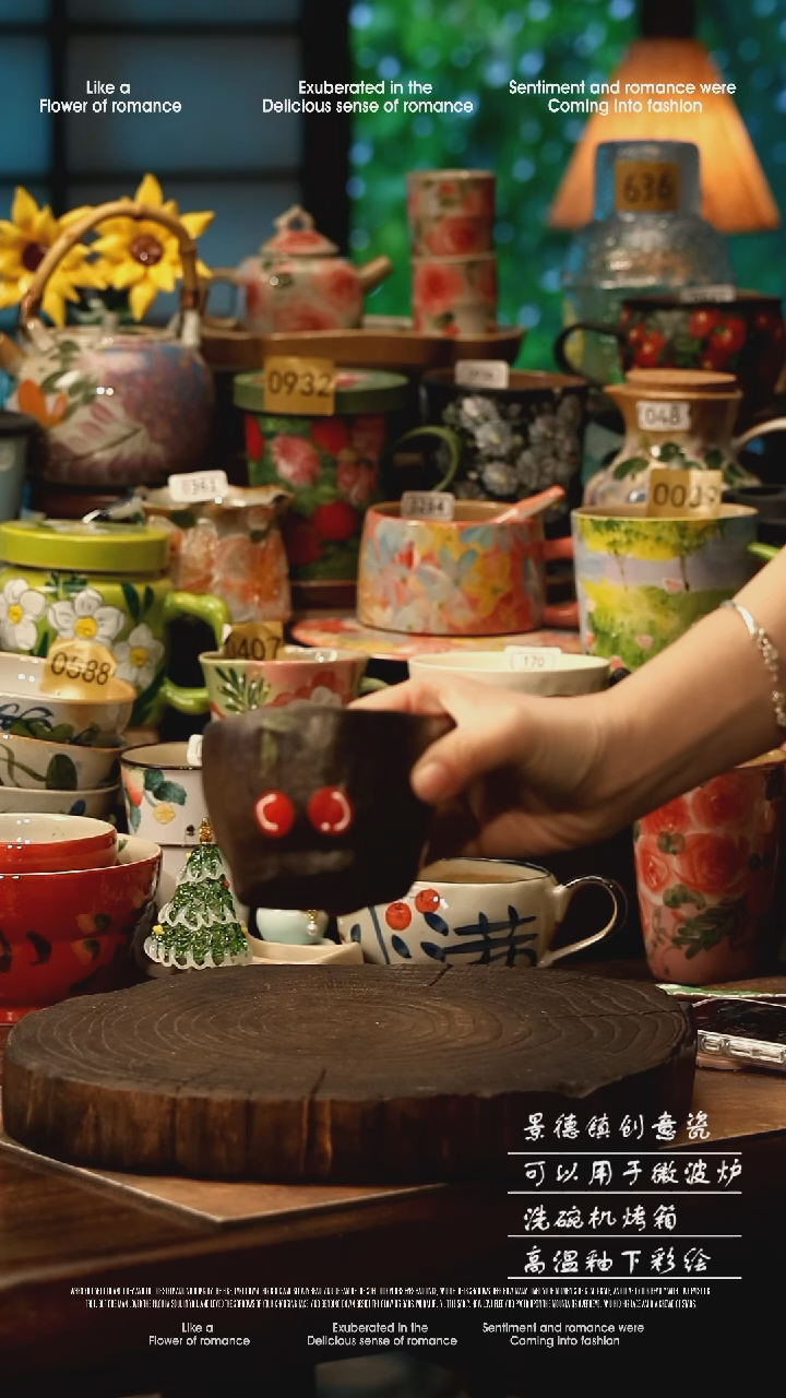 陶瓷景德镇高温釉下彩手工手绘款式@A0107@