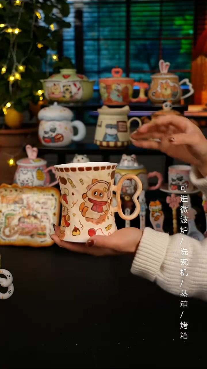 陶瓷便携款景德镇高温釉下彩纯手绘创意瓷 