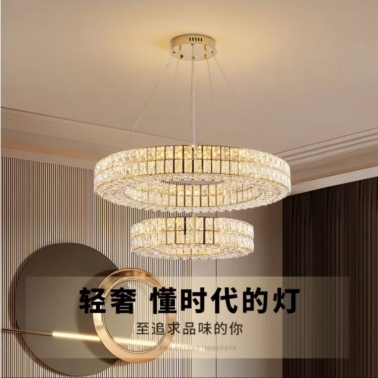 【中山灯具】客厅主吊灯高端轻奢意式水晶吊灯现代简约设计师网红款