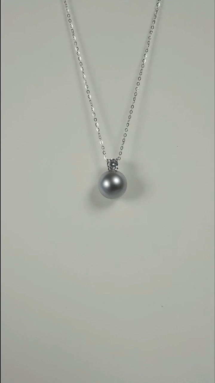 银S925镶嵌吊坠(赠链)海水珍珠大溪地戴妃款10-11mm