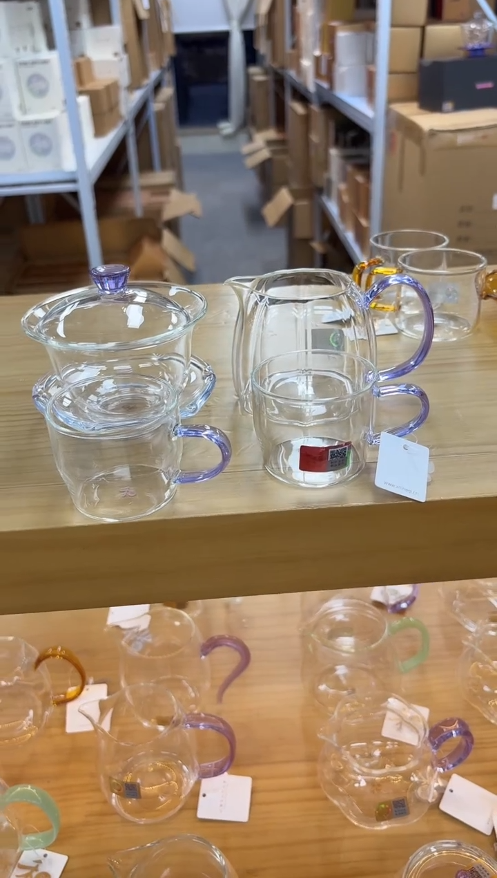 禾器禅语盖碗浅紫+禾器倾妍浅紫+禾器清禾杯一个装*2