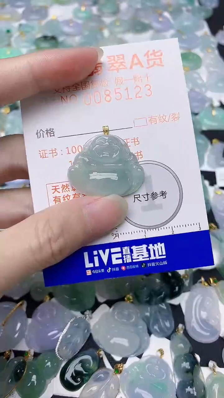 颈饰18K金镶嵌翡翠天然A货翡翠