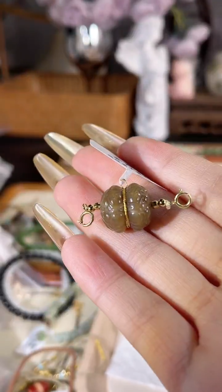 吊坠(不含链)银S925镶嵌和田玉多样性发其一孤品默认微瑕