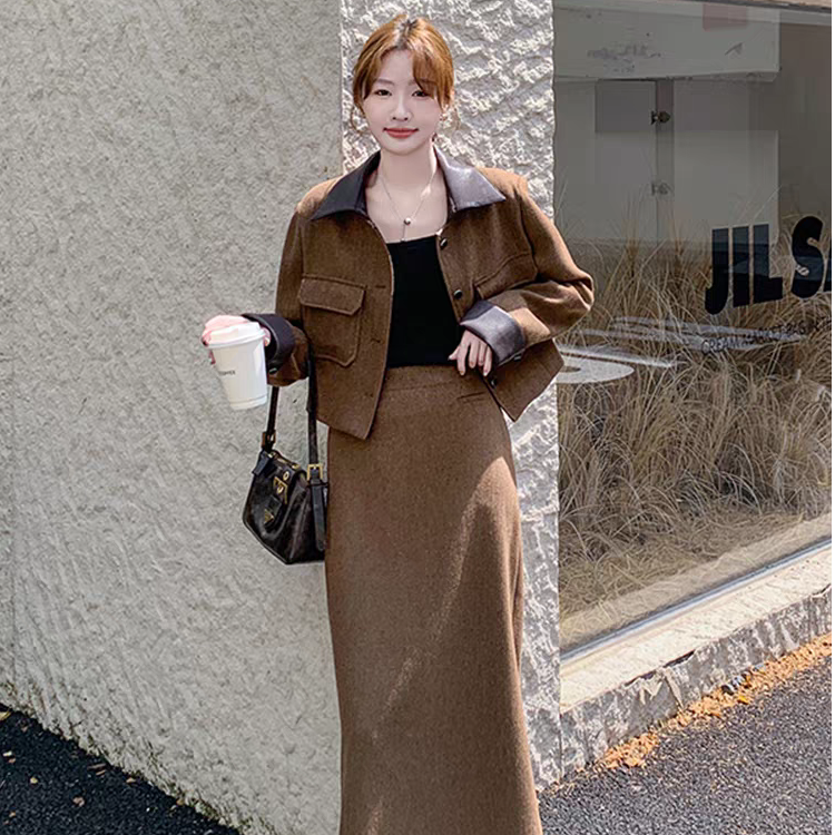 【80-180斤】美拉德小香风套装裙女2025新款一整套穿搭高级感6029