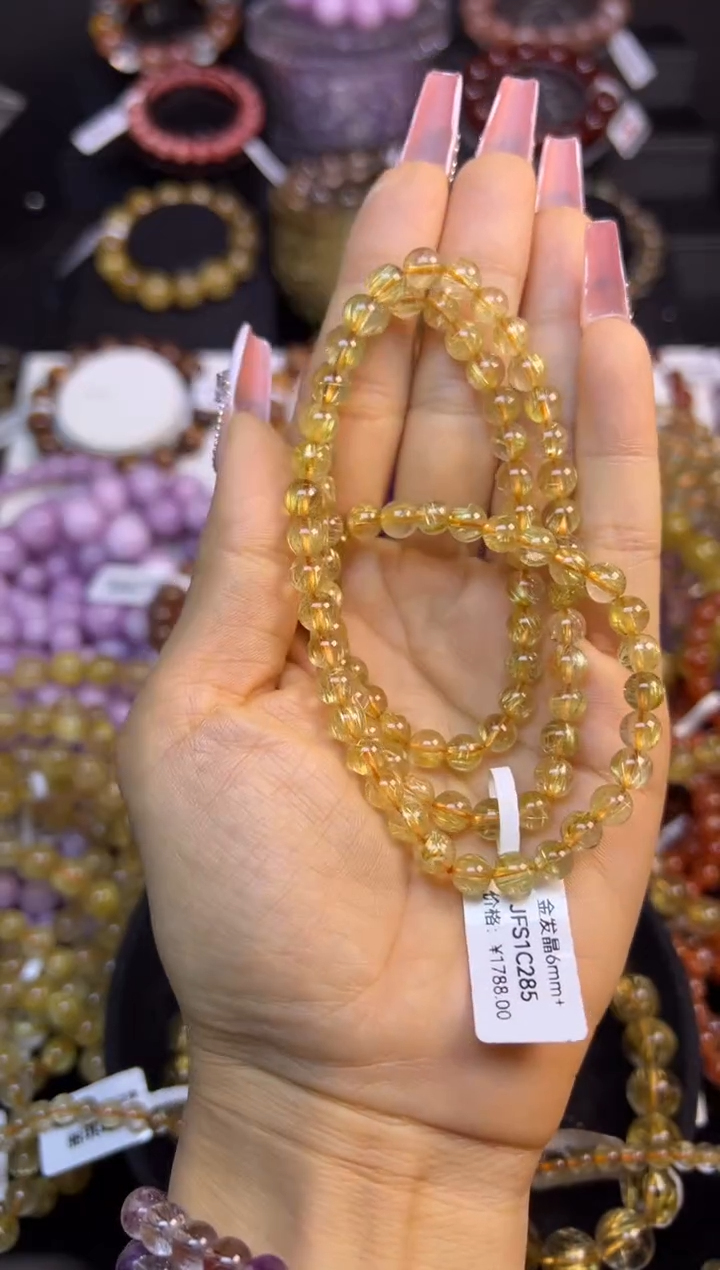 未镶嵌手串水晶金发晶三圈6.2mm