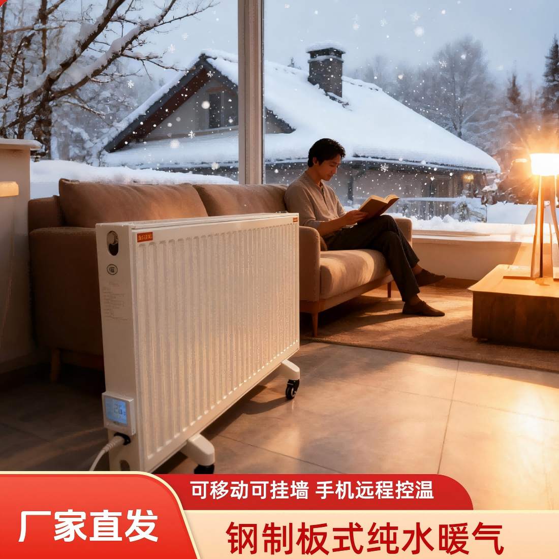 钢制板式 水循环电暖气 不用锅炉和管道 水暖一体机 手机远程控温