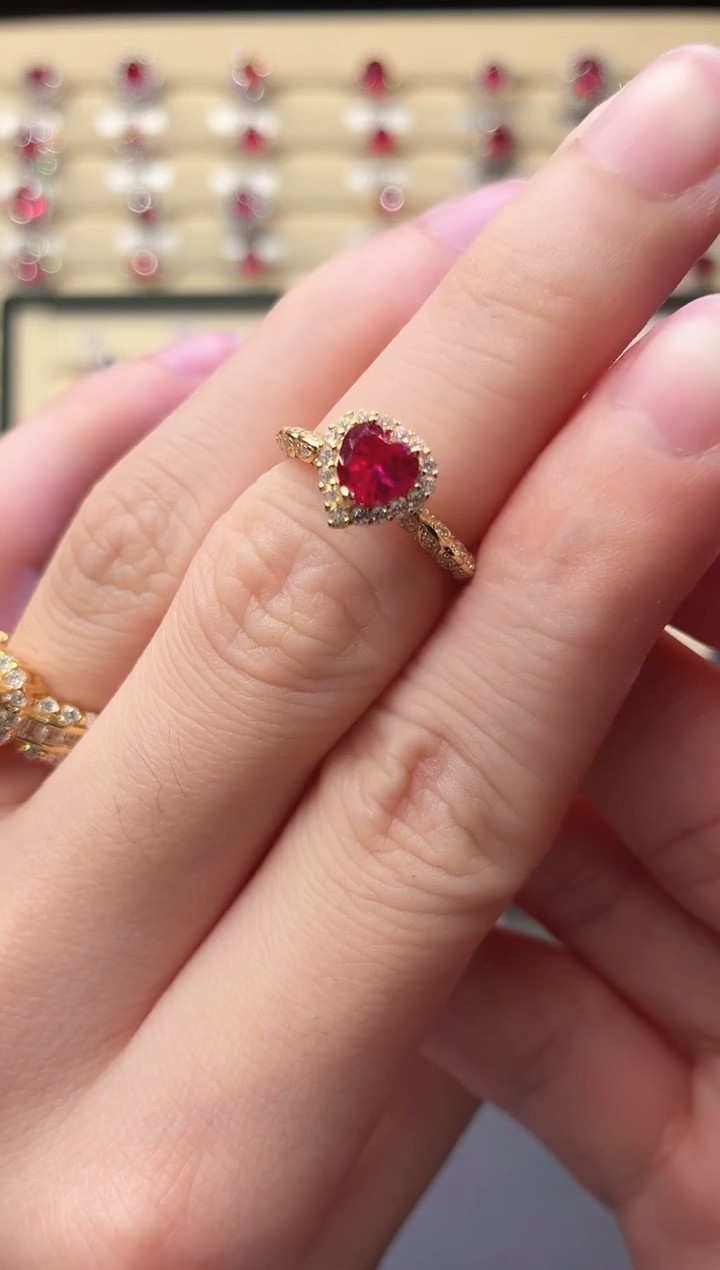 银S925镶嵌戒指红宝石00000