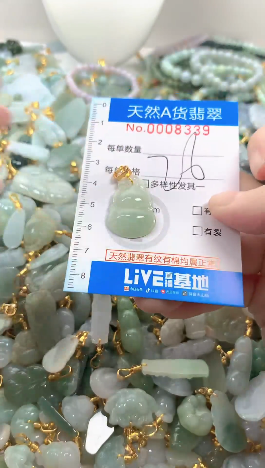 颈饰未镶嵌翡翠净货挂件-8339