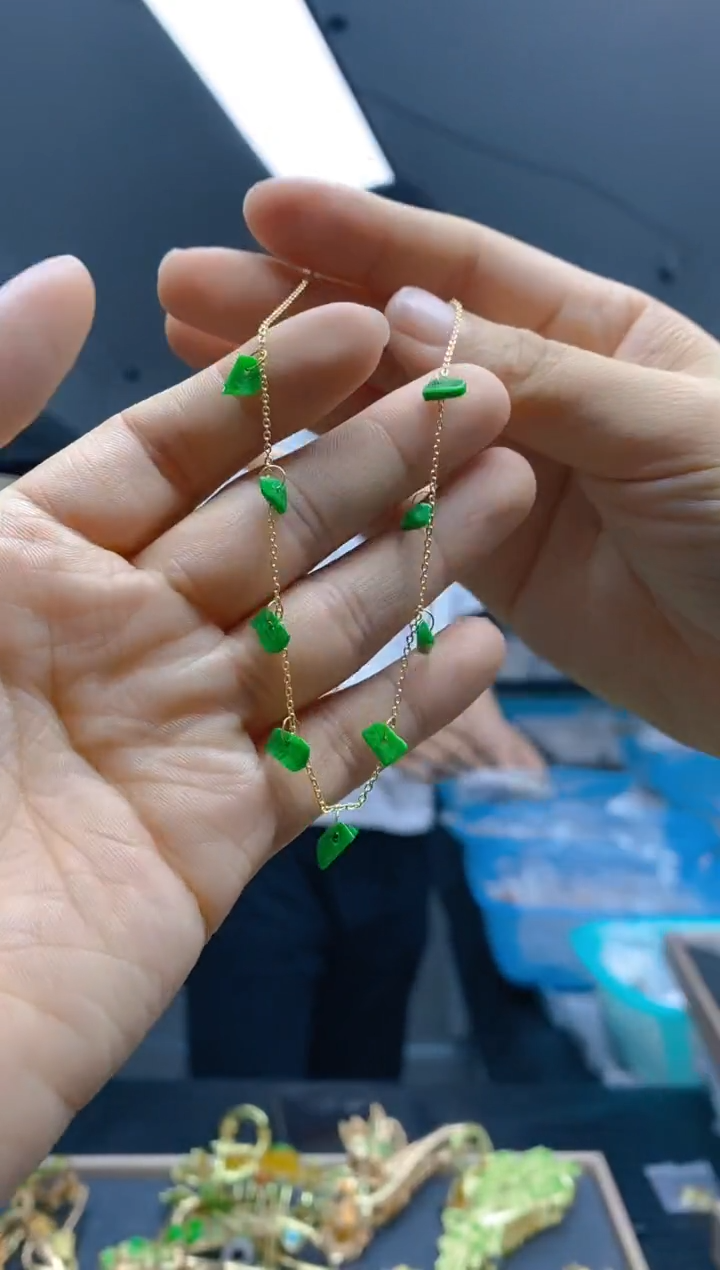 【闪购商品】翡翠耳饰合金409翡翠手链