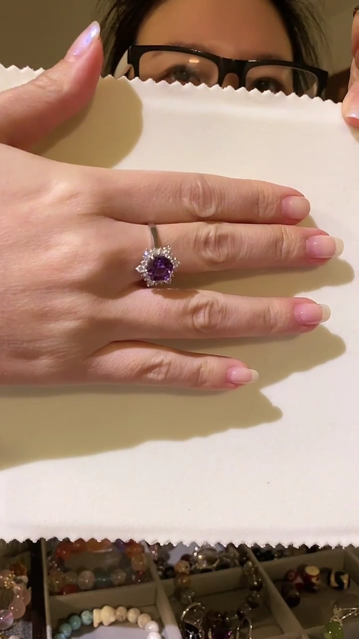 【闪购商品】紫晶颈饰未镶嵌紫水戒指雪花