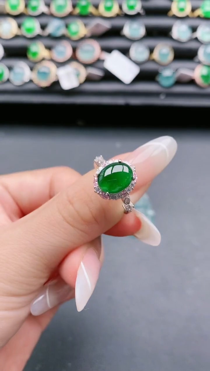 【闪购商品】翡翠戒指银S925镶嵌111111111