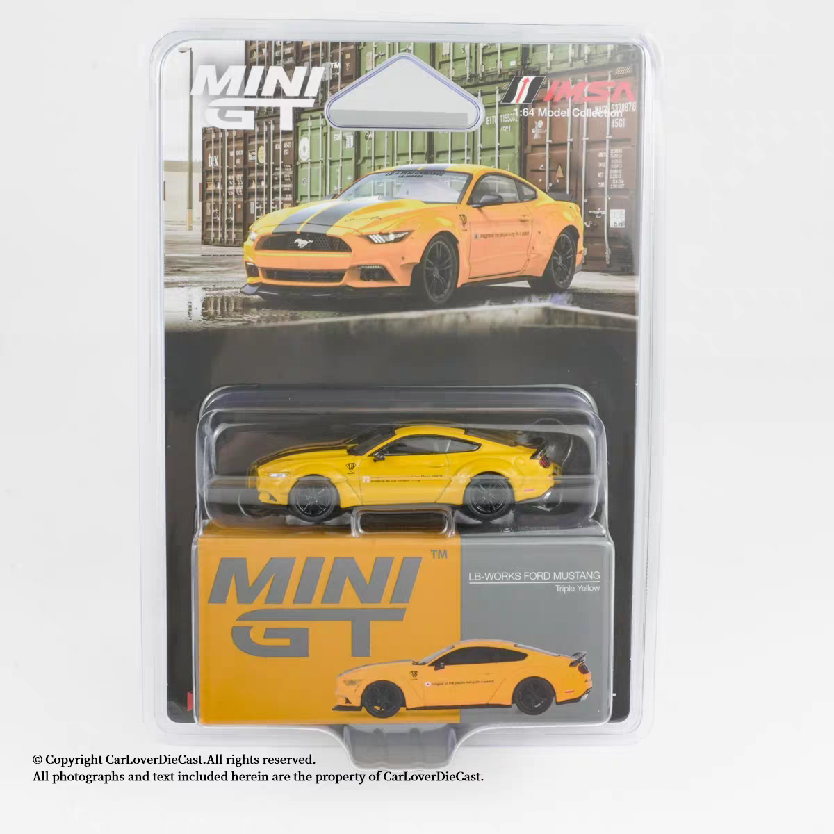 MINIGT 1:64 福特野马LB-WORKS FORD MUSTANG 黄1077合金汽车模型