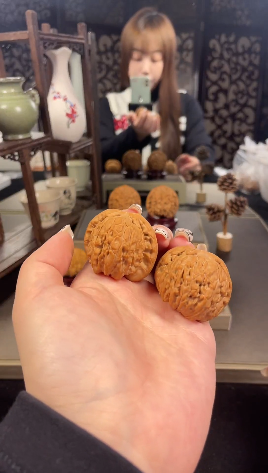 【闪购商品】文玩核桃把件白狮子41尺-9