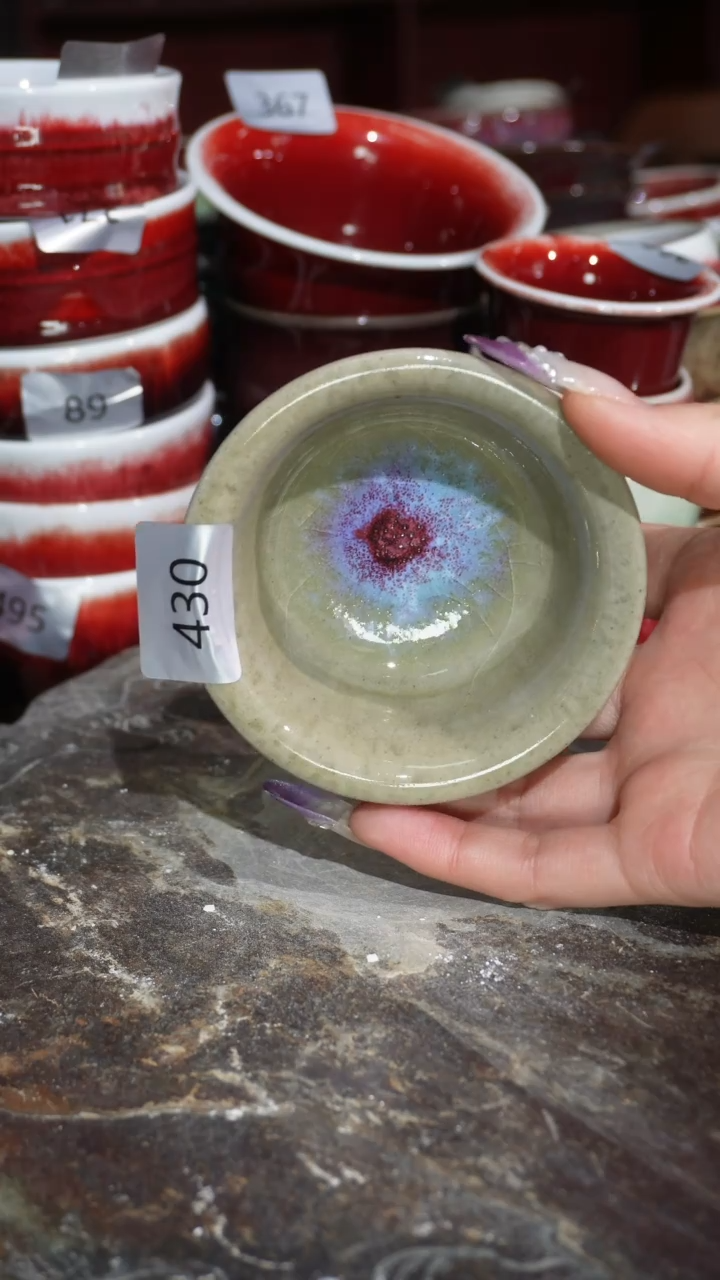 摆件陶精品窑变钧瓷茶器