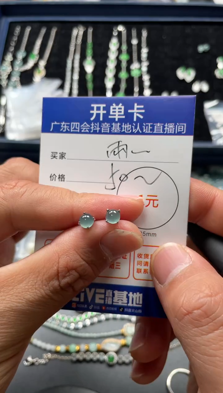 颈饰未镶嵌翡翠雨*岛耳钉