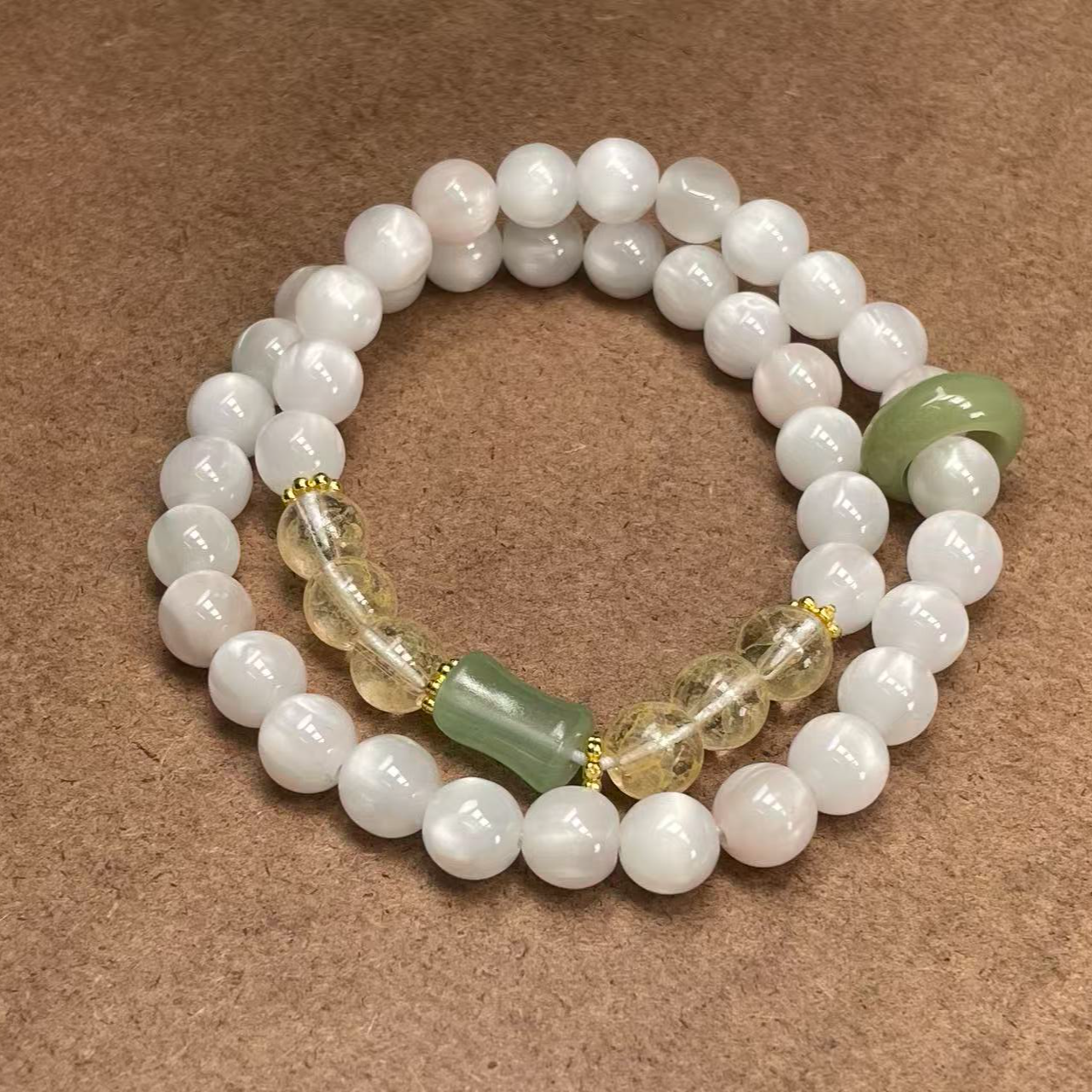 合金树脂手链 变色珠双圈精美手串 无礼盒 A020