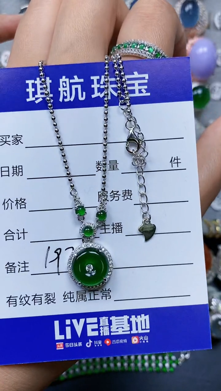 【闪购商品】翡翠颈饰银S925镶嵌0197
