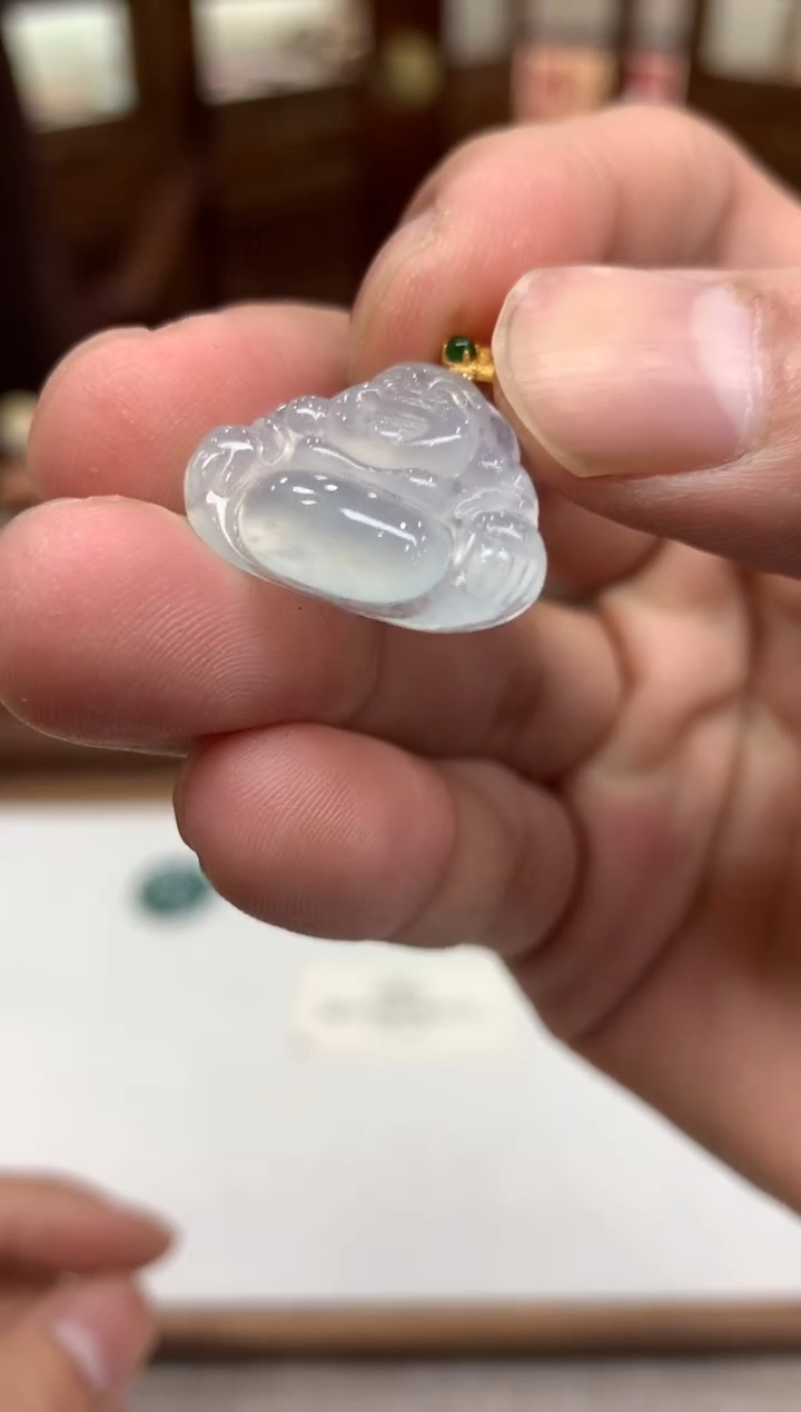 【闪购商品】翡翠吊坠(不含链)18K金镶嵌佛公