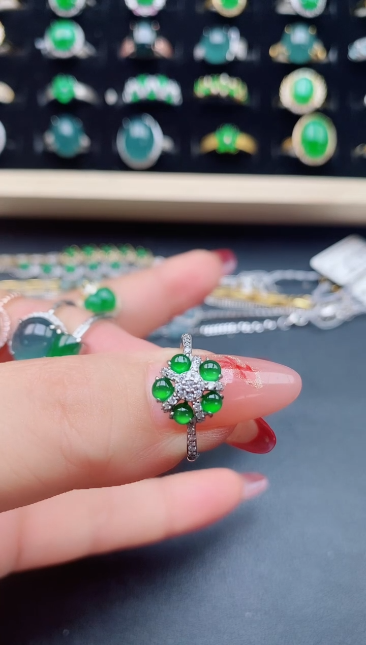 【闪购商品】翡翠戒指银S925镶嵌580550