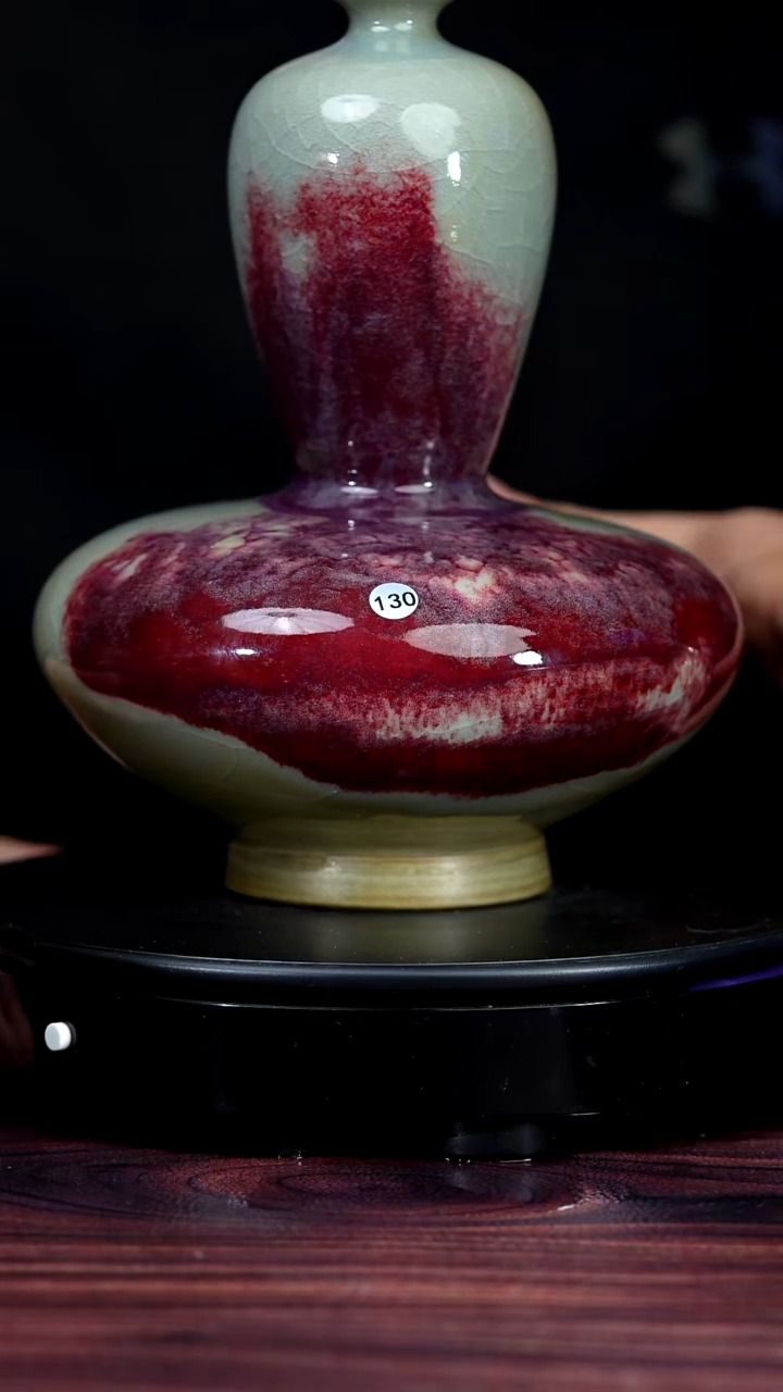 130#一级品原矿钧瓷佛缘瓶