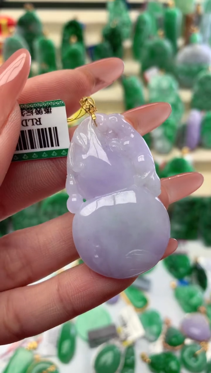 【闪购商品】翡翠颈饰18K金镶嵌挂件