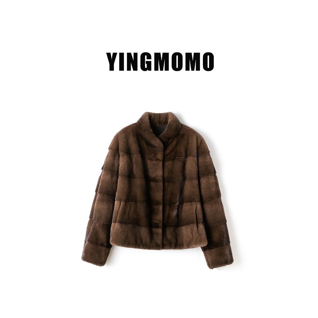 【YINGMOMO】影哥「云上白月光」 小横排水貂整貂立领百搭皮草F2716