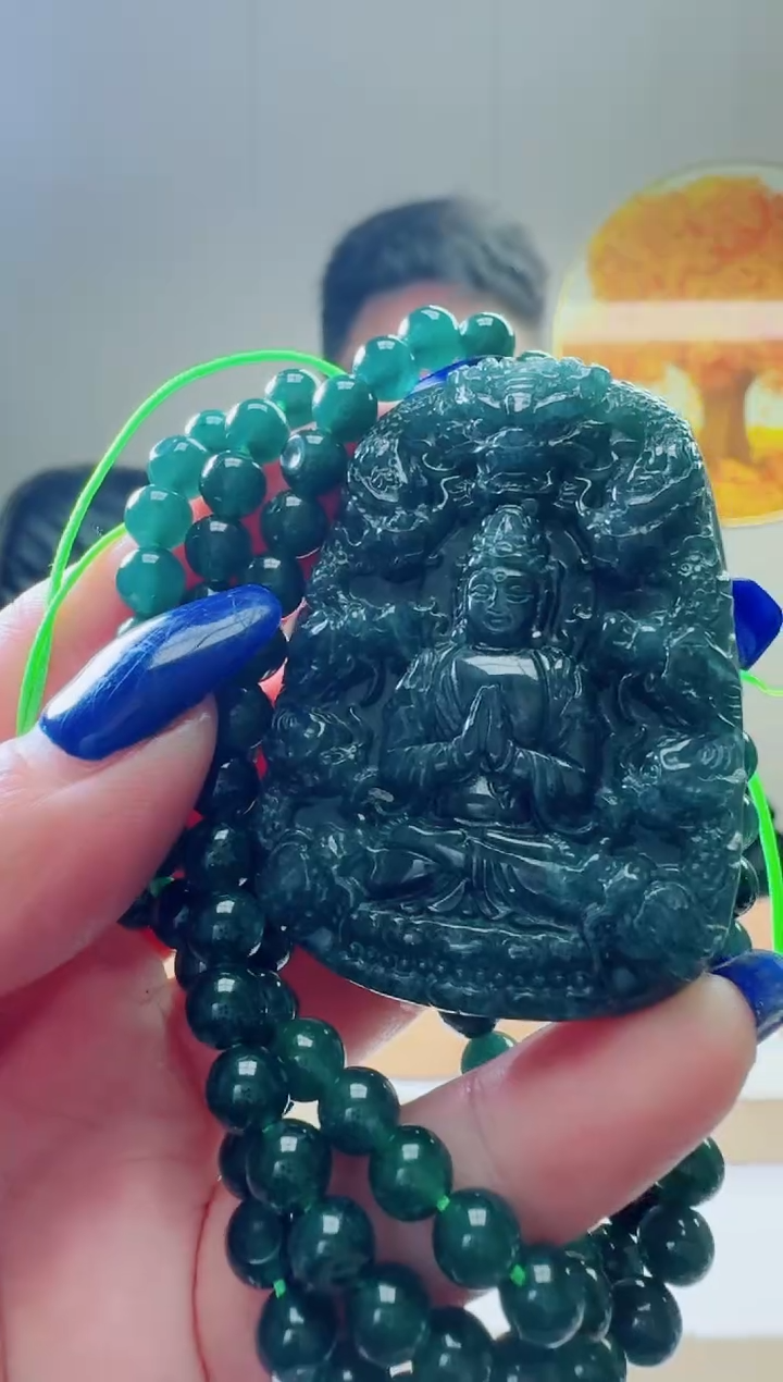 颈饰未镶嵌翡翠天然A货翡翠  多样性随机发其一       